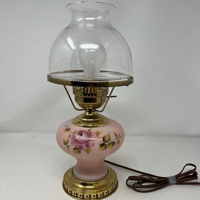 Beautiful Gone with the Wind Vintage Glass Hurricane Lamp