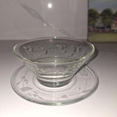 Etched mayo Bowl w/ underplate