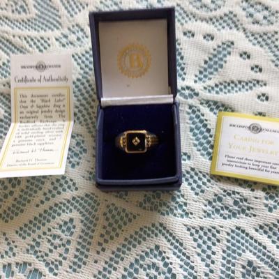 Bradford Exchange Black Onyx 925 Men’s Ring.