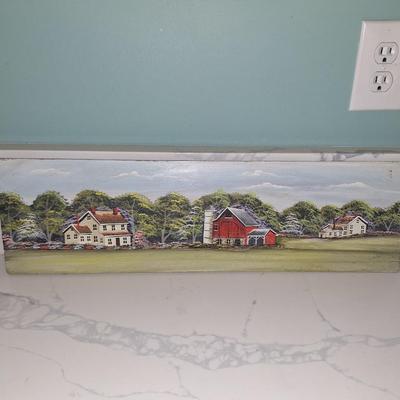 Farmhouse painting on wood