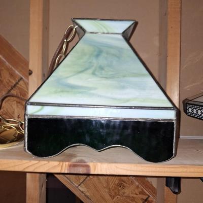 Green Slag Glass Chandelier