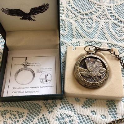 Eagle Pocket Watch Battery Operated Quarts Japan Movement