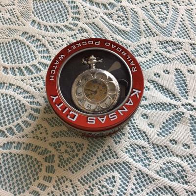 Kansas City Railroad Pocket Watch NIB