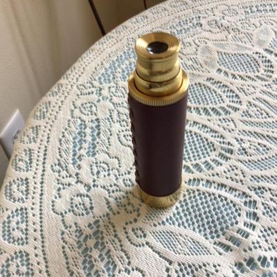 Brass and Leather Hand Held Spyglass/Telescope