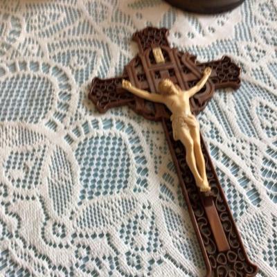 Misc Lot Crucifix, Bell Bank, Tin
