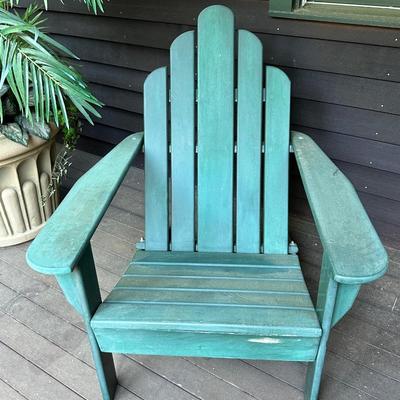 Green wood Adirondack chair
