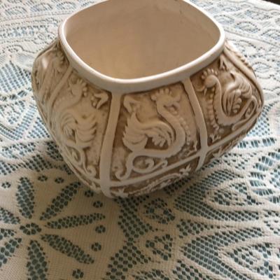 Ceramic Pitcher and Bowl, and Napco Planter