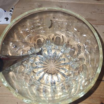 Crystal Ice Bucket w/ tongs