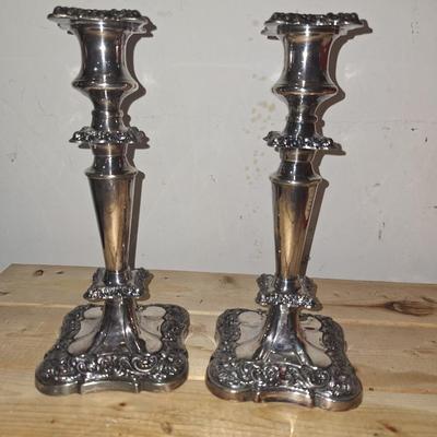 Pair of Silver Candlesticks
