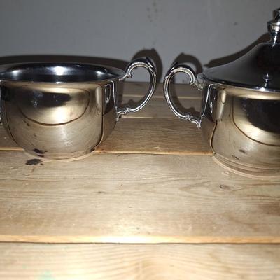 Silverplate sugar & creamer