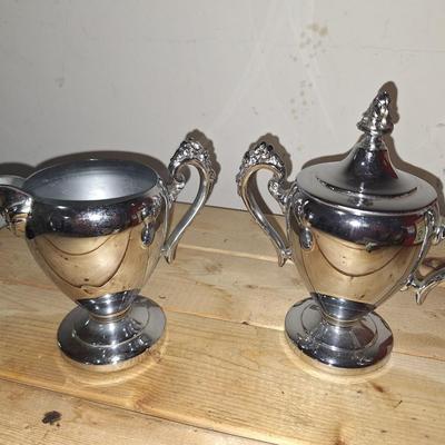 Large silverplated Sugar and Creamer