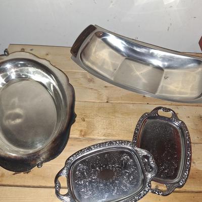 4pc Silverplated platters