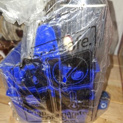 2 desk organizers blue plastic