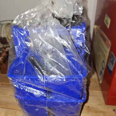2 desk organizers blue plastic