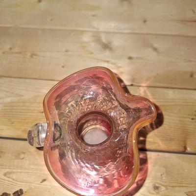 Pink Crackle Pitcher