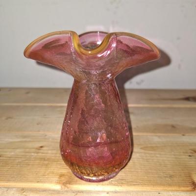 Pink Crackle Pitcher