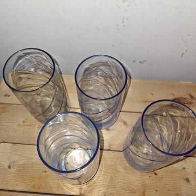 4 Blue Tumblers