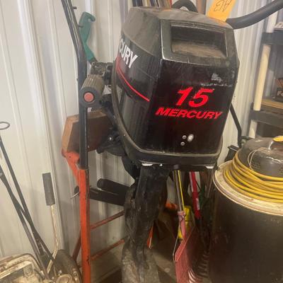 A10-Mercury 15 Boat Motor and Dollie