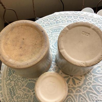Set of Three Gray Crocks