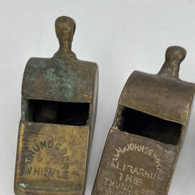 10 Antique metal whistles