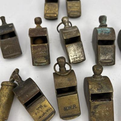 16 Antique whistles