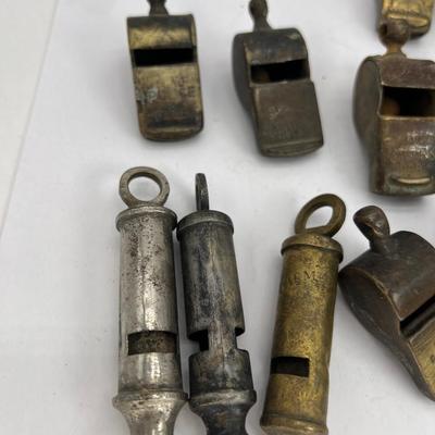 16 Antique whistles
