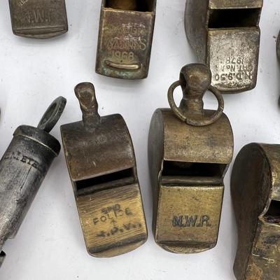 16 Antique whistles