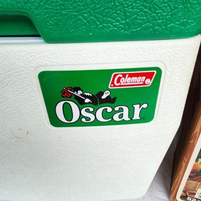 Vintage Coleman 'Oscar' Green and White Cooler- In Original Box