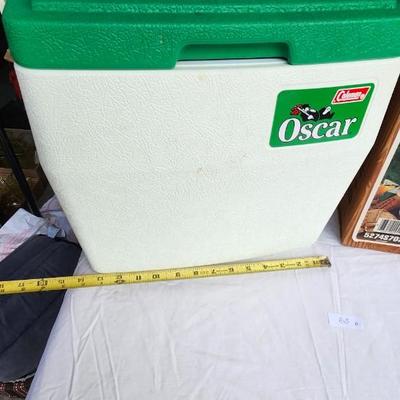 Vintage Coleman 'Oscar' Green and White Cooler- In Original Box
