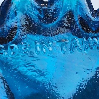 Vintage Glass Bottle lot with Green and Blue Glass Glass Cat Decanter. Vintage Banjo Glass Bottle