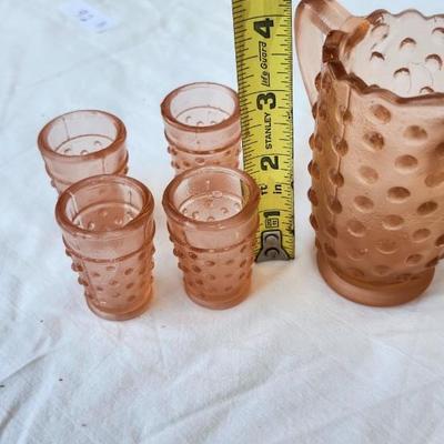 Vintage Pink/red Glass lot with Vintage Indiana Glass Diamond Point Fairy Lamp Ruby Red
