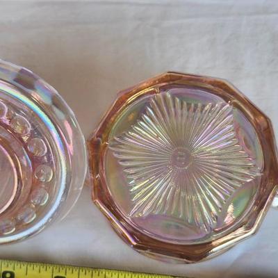 Vintage Pink/red Glass lot with Vintage Indiana Glass Diamond Point Fairy Lamp Ruby Red