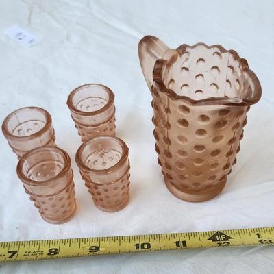 Vintage Pink/red Glass lot with Vintage Indiana Glass Diamond Point Fairy Lamp Ruby Red