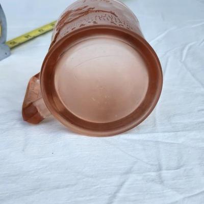 Vintage Pink/red Glass lot with Vintage Indiana Glass Diamond Point Fairy Lamp Ruby Red