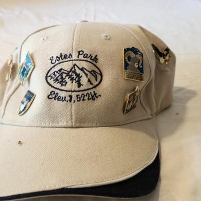 Vintage Baseballs Caps and Vintage Enamel Pins, including Coca-Cola and Felix the cat