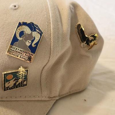 Vintage Baseballs Caps and Vintage Enamel Pins, including Coca-Cola and Felix the cat