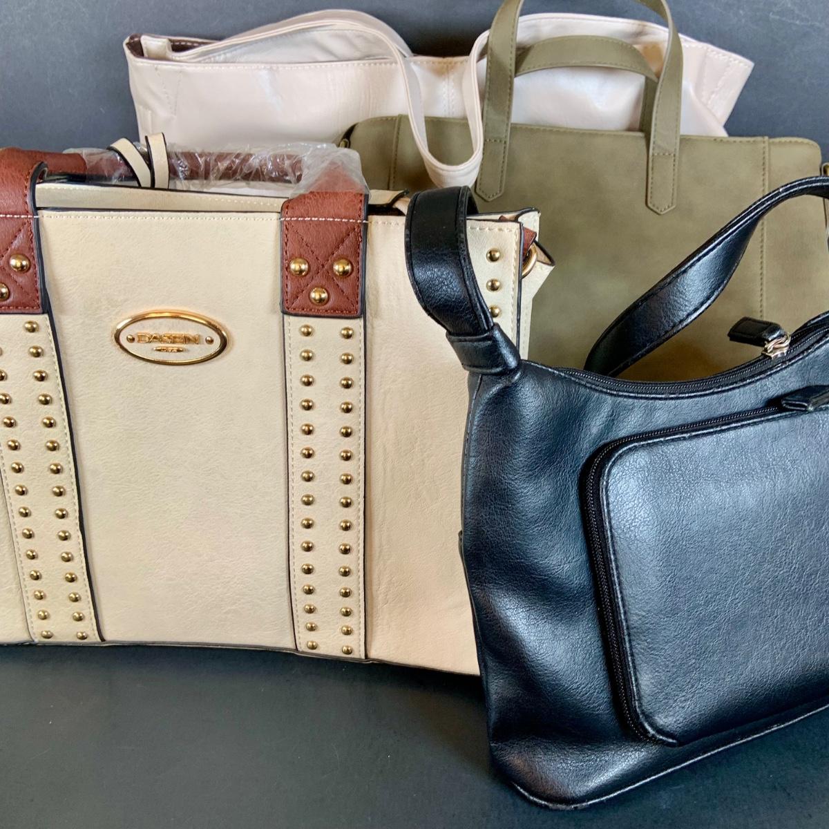 LOT:19:Dasein Cream Colored Purse with Attached Wallet and 