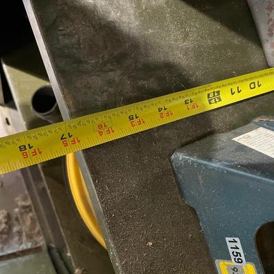 Green metal garage cabinet