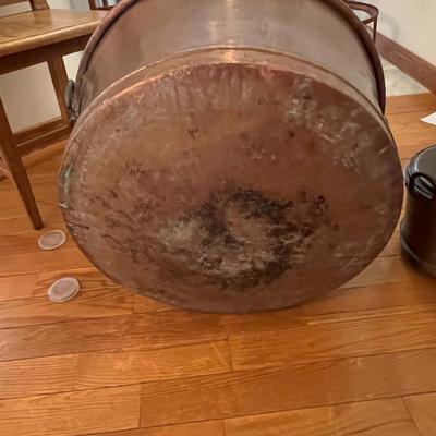 Large 24” Diameter Copper Pot/Cauldron W/Stand (P-RG)
