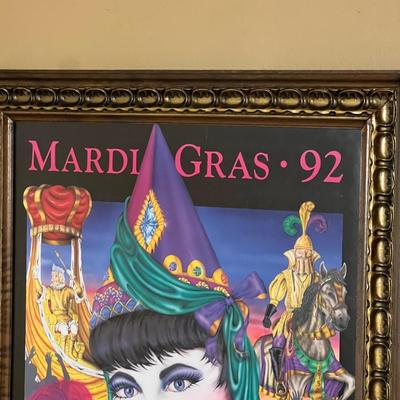 MICHEAL HUNTER ~ Signed ~ Mardi Gras 92 Framed Poster