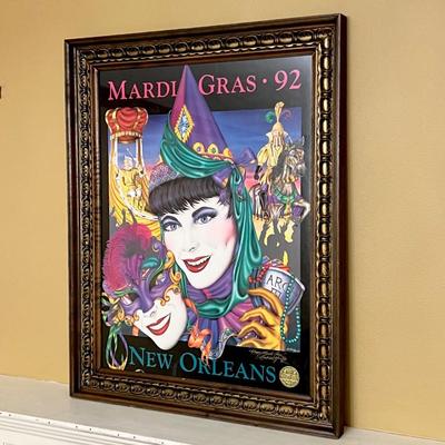 MICHEAL HUNTER ~ Signed ~ Mardi Gras 92 Framed Poster