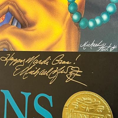 MICHEAL HUNTER ~ Signed ~ Mardi Gras 92 Framed Poster
