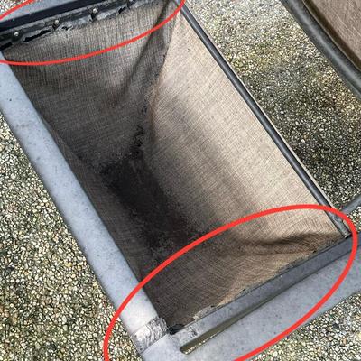 SUNBRELLA ~ Pair (2) Outdoor Metal & Mesh Lounge Chairs