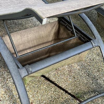 SUNBRELLA ~ Pair (2) Outdoor Metal & Mesh Lounge Chairs