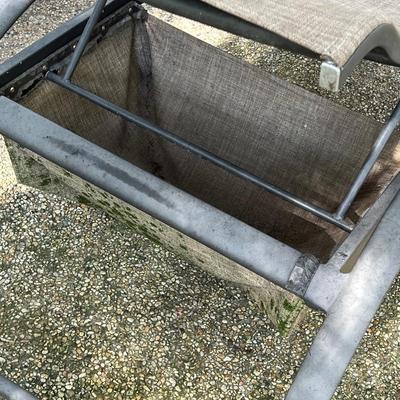 SUNBRELLA ~ Pair (2) Outdoor Metal & Mesh Lounge Chairs