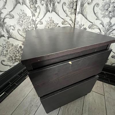 IKEA ‘Trysil’ Double Platform Bed With Side Table (GB-RG)