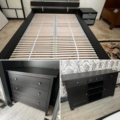 IKEA 5 Piece Bedroom Suite - Platform Double Bed, Dressers & More (P&GB-RG)