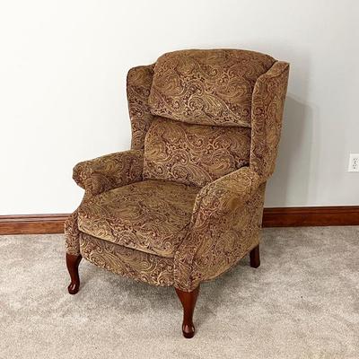 LANE ~ Upholstered Wing Back Push-Back Recliner Chair