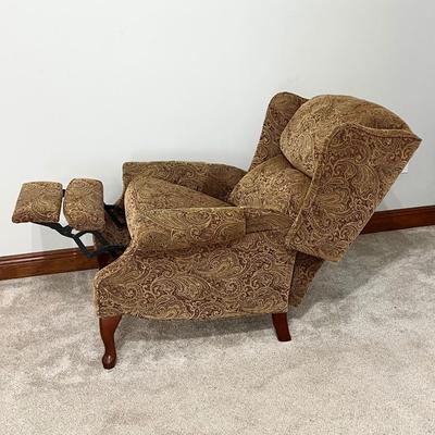 LANE ~ Upholstered Wing Back Push-Back Recliner Chair