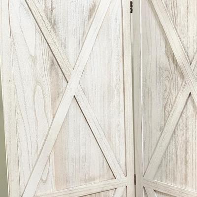 Four (4) Panel Farmhouse Style Wooden Room Divider